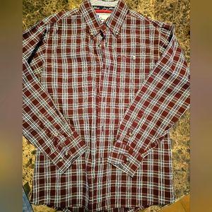 Boys Wrangler George Strait Large button down shirt 100% cotton